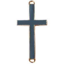 Metal connector charm Cross 46x23mm Gold - gray